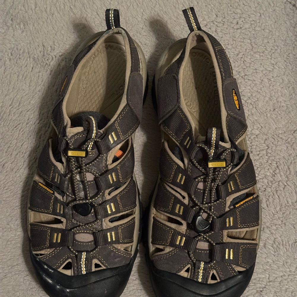 Brown and Black Keen Sandals